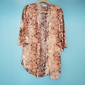 Maurices Cardigan Size Small Snakeskin Short Sleeve Sheer